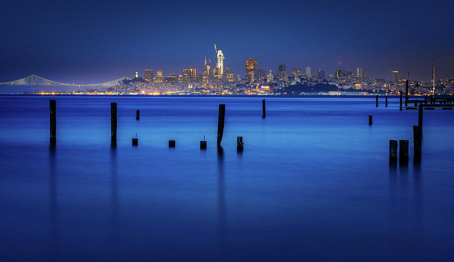 City in Blue  Photograph by Janet Kopper