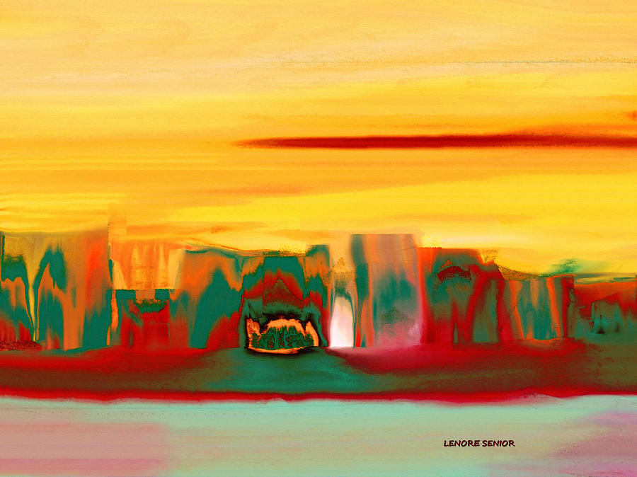 City in the Southwest Painting by Lenore Senior