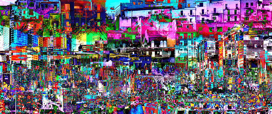 Abstract Digital Art - City Interests Fixation  by Mary Clanahan