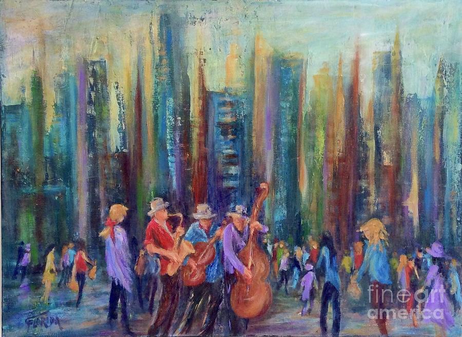 City Jazz Painting by Csilla Florida