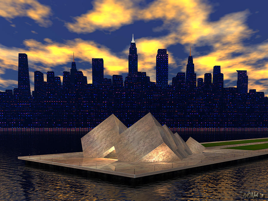 Architecture Digital Art - City Jewel 1 by Walter Neal