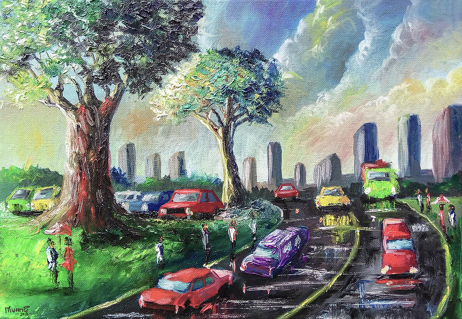 City Life Painting by Anthony Mwangi