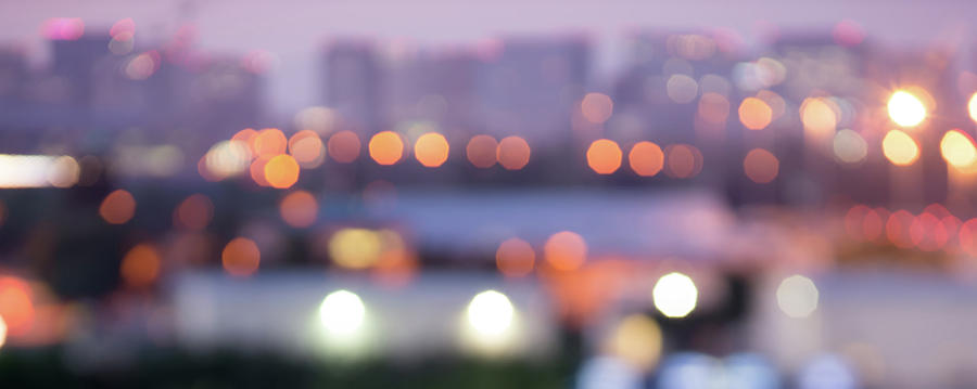 City Lights Bokeh Night Abstract Photograph by Alex Grichenko