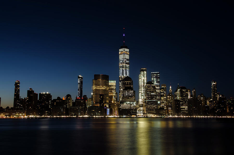 City Lights - Lower Manhattan - New York City Photograph by Bill Cannon
