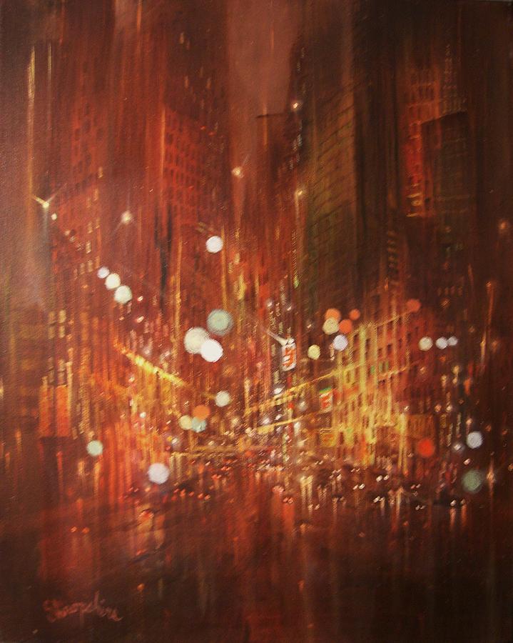 City Lights Painting by Tom Shropshire