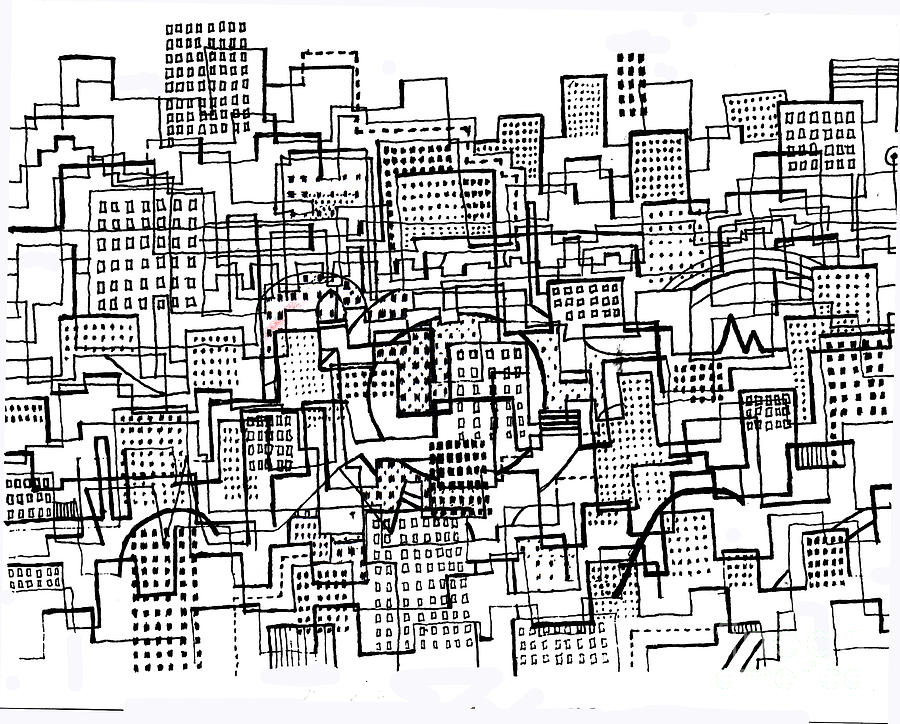 City Lines 3 Drawing by Andy  Mercer