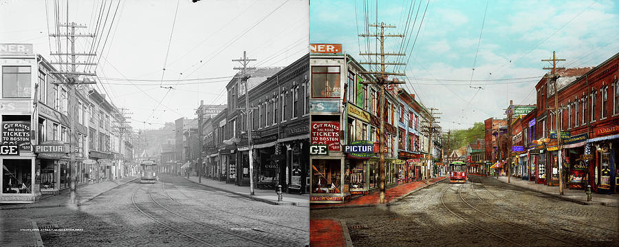 City - MA Glouster - A little bit of everything 1910 - Side by Side Photograph by Mike Savad