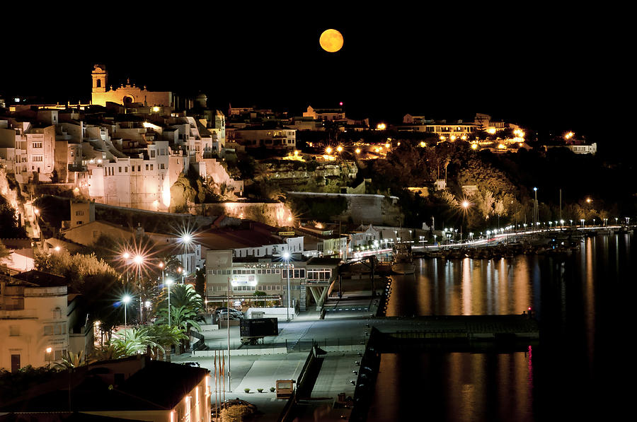 city moon - Mahon town in Menorca island under the magic light Photograph by Pedro Cardona Llambias