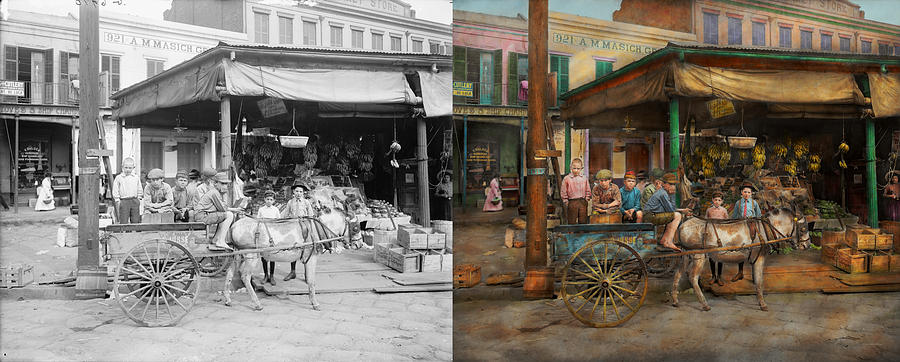 City - New Orleans LA - Frankie and the boys 1910 - Side by side Photograph by Mike Savad