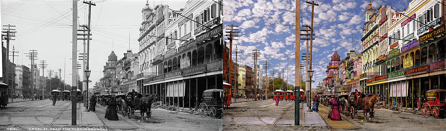 City - New Orleans - New Orleans the Victorian era 1887 - Side by Side Photograph by Mike Savad