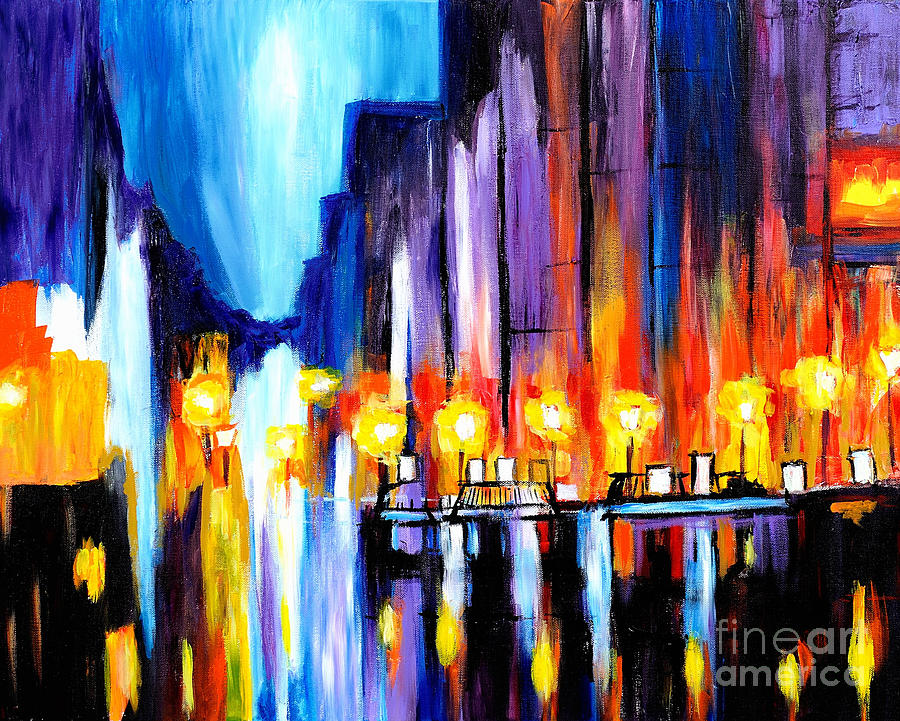 City Nightscape Painting by Art by Danielle