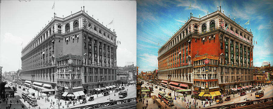 City - NY New York - The nations largest dept store 1908 - Side Photograph by Mike Savad
