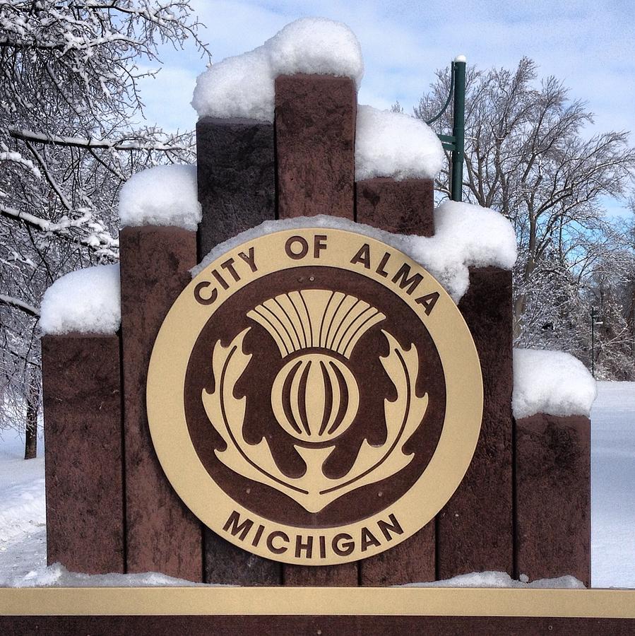 City of Alma Michigan Snow Photograph by Chris Brown