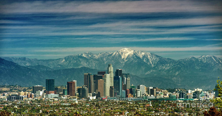 City of Angels Snow Capped Mountain Photograph by David Zanzinger