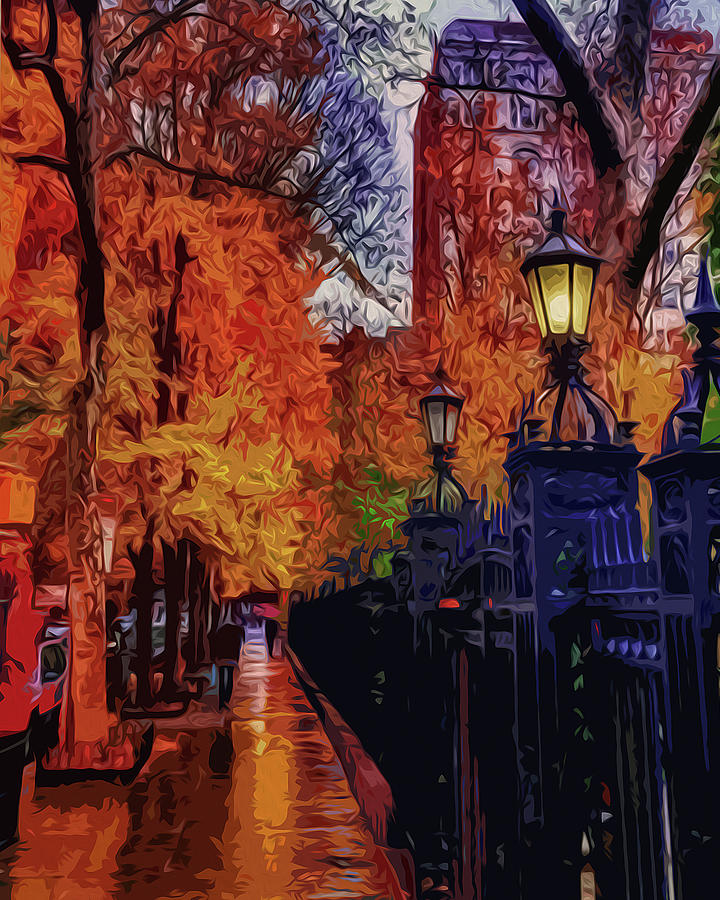 City of Autumn Painting by AM FineArtPrints