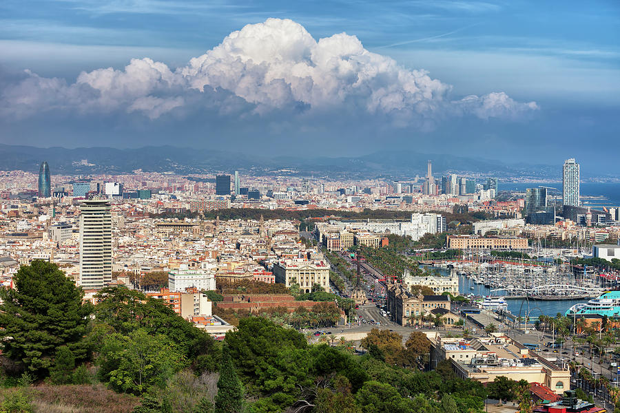 City of Barcelona Picturesque Cityscape Photograph by Artur Bogacki