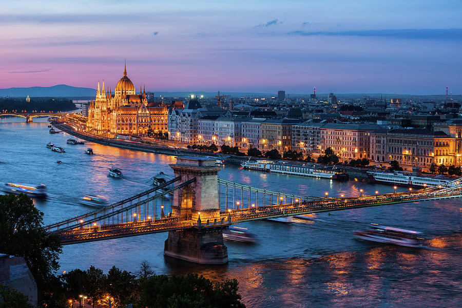 City of Budapest at Dusk Photograph by Artur Bogacki