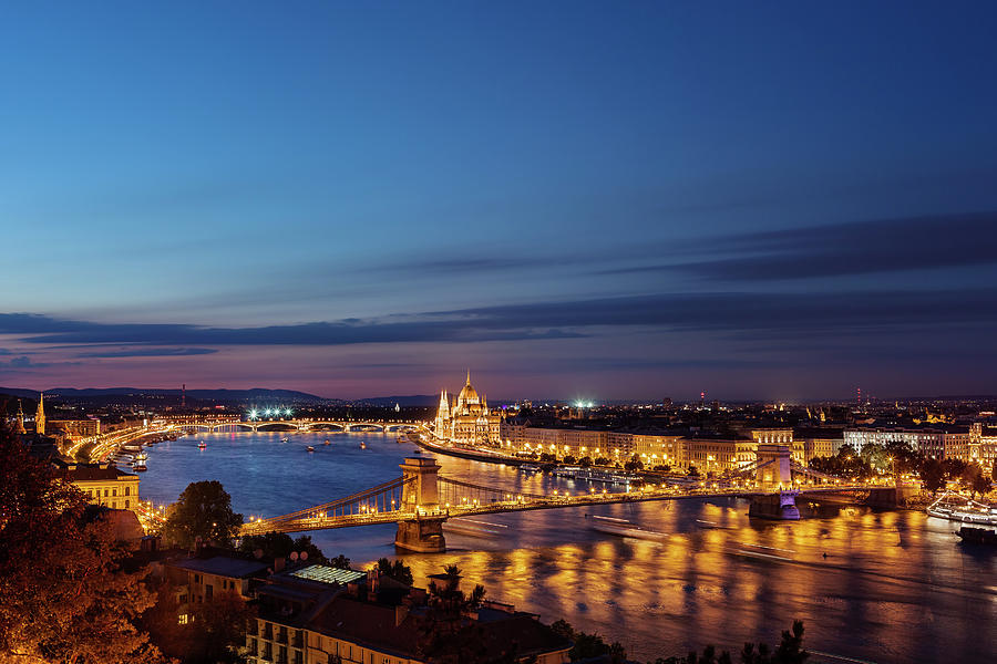 City of Budapest Evening Cityscape Photograph by Artur Bogacki