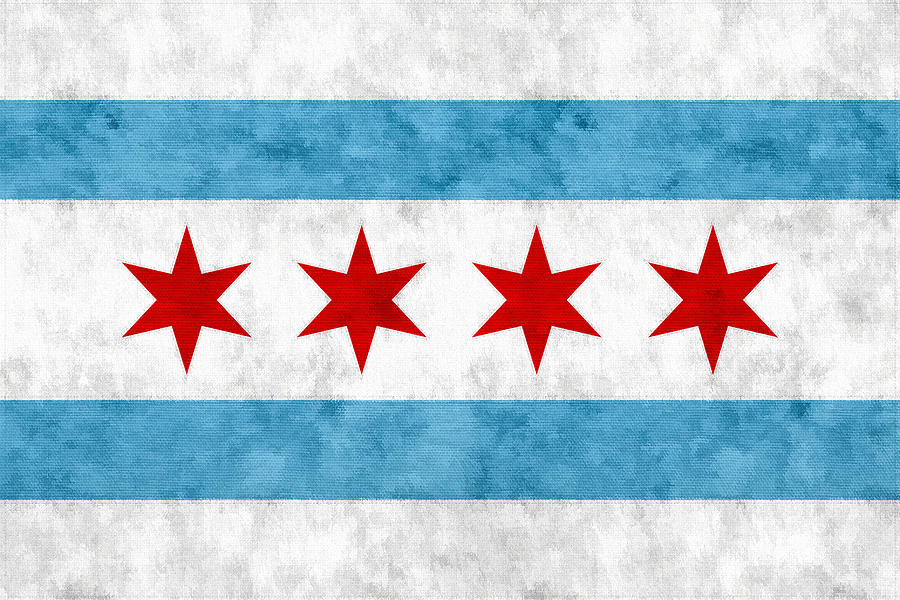City of Chicago Flag Mixed Media by Christopher Arndt
