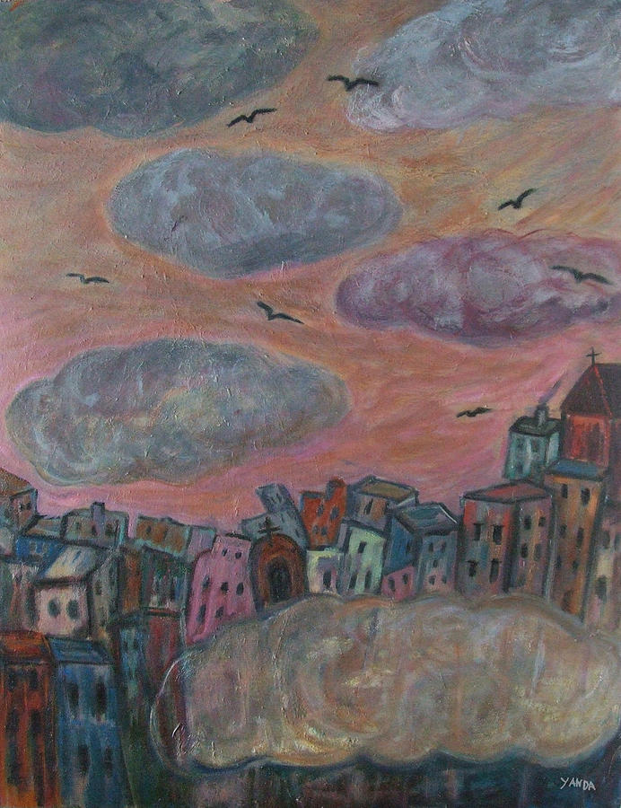 City of Clouds Painting by Katt Yanda