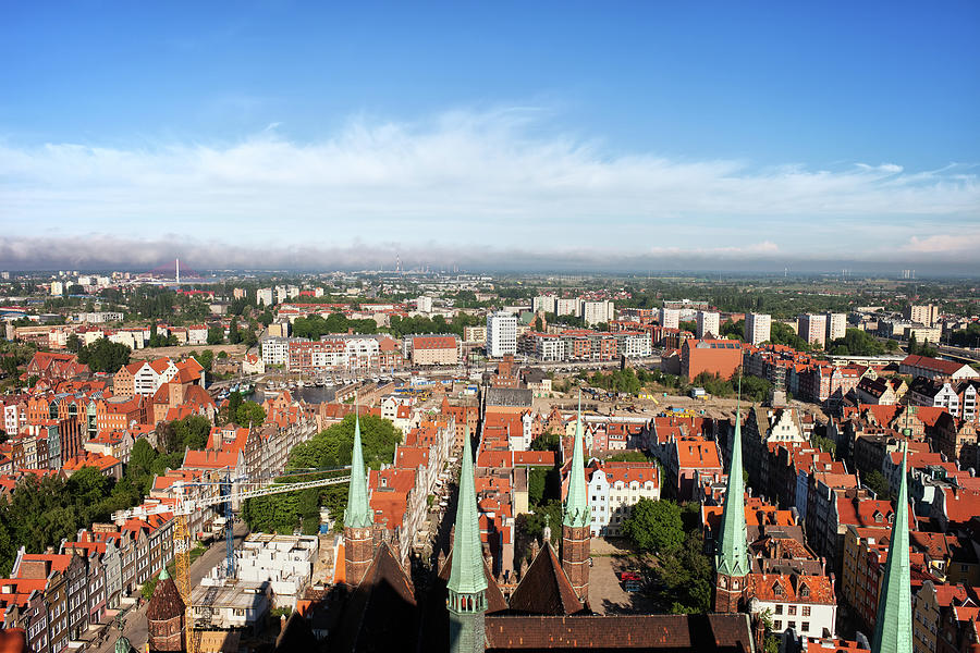 Architecture Photograph - City Of Gdansk Aerial View by Artur Bogacki