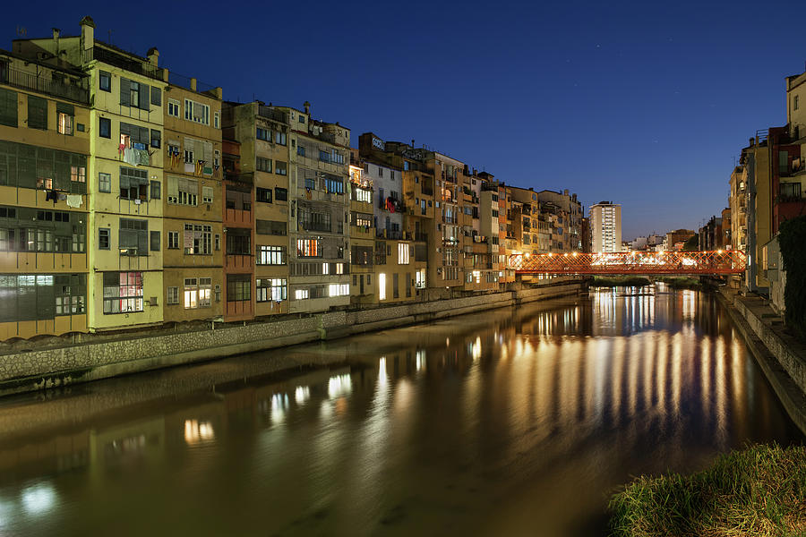 City of Girona at Night in Spain Photograph by Artur Bogacki