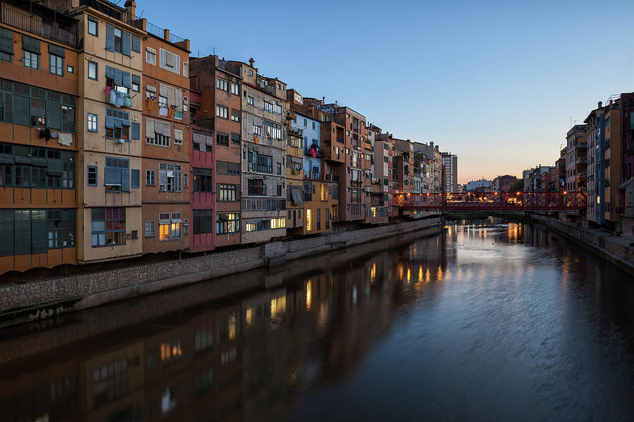 City of Girona at Twilight Photograph by Artur Bogacki