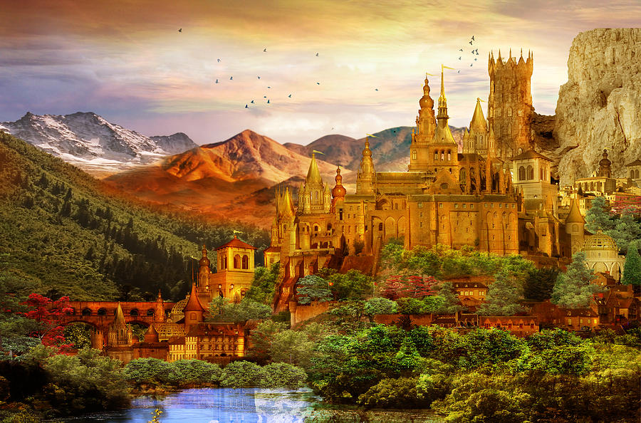 City of Gold Digital Art by Karen Howarth