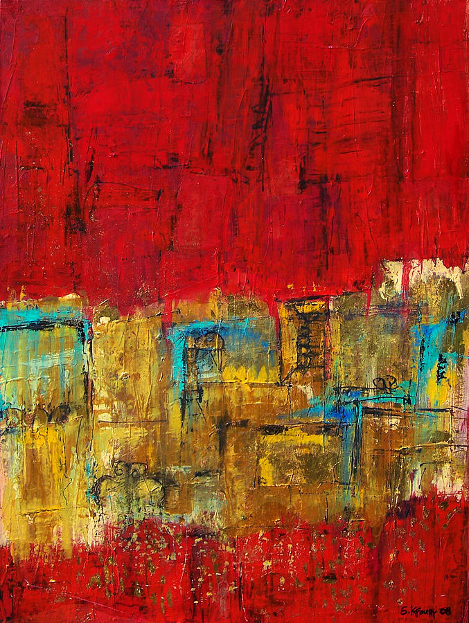 City Painting - City of Gold by Suzanne Kfoury