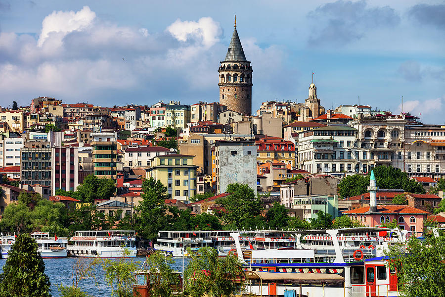 City Of Istanbul Cityscape With Galata Tower Photograph by Artur Bogacki