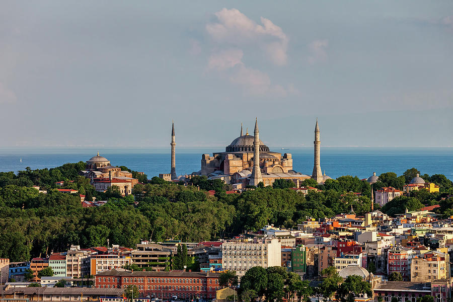 City Of Istanbul Cityscape With Hagia Sophia Photograph by Artur Bogacki