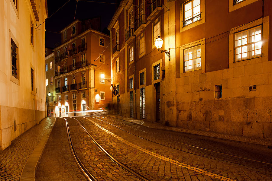 City of Lisbon by Night in Portugal Photograph by Artur Bogacki