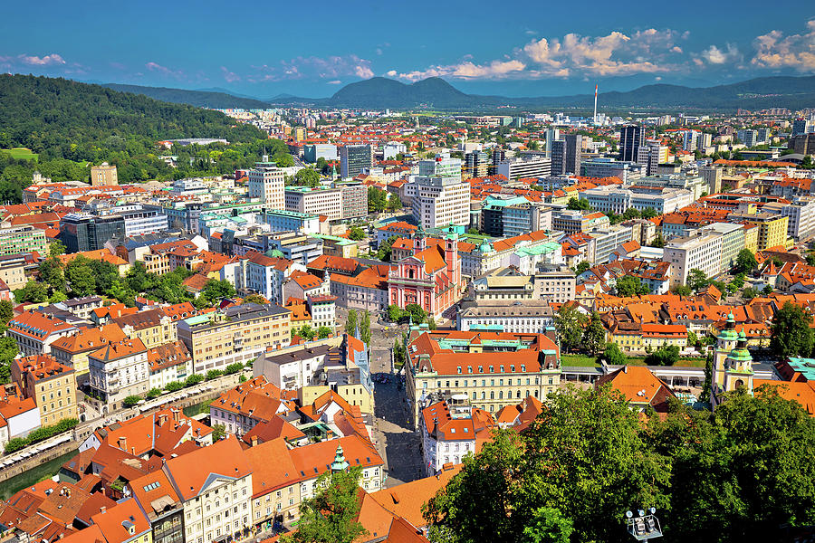 City of Ljubljana aerial view Photograph by Brch Photography - Fine Art ...