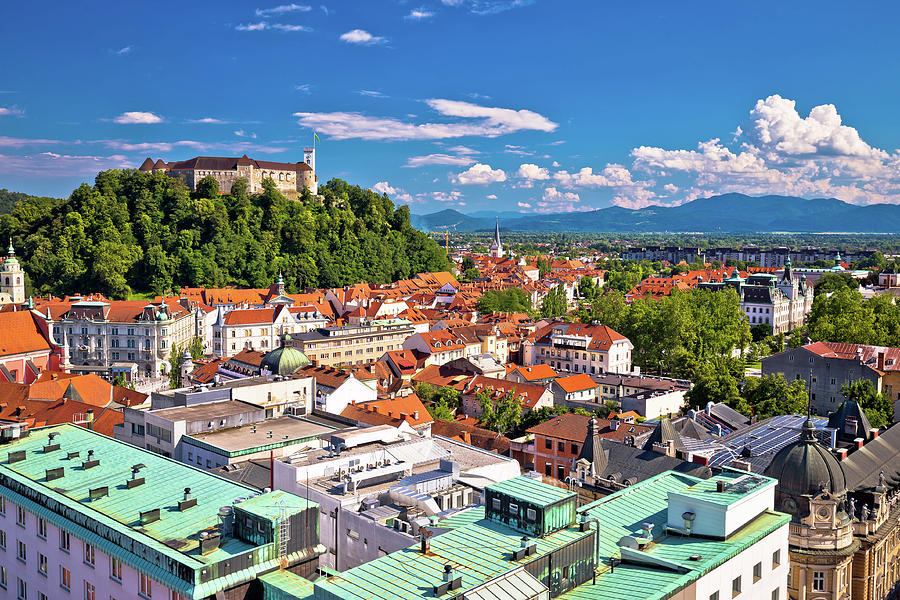 City of Ljubljana aerial view Photograph by Brch Photography - Fine Art ...