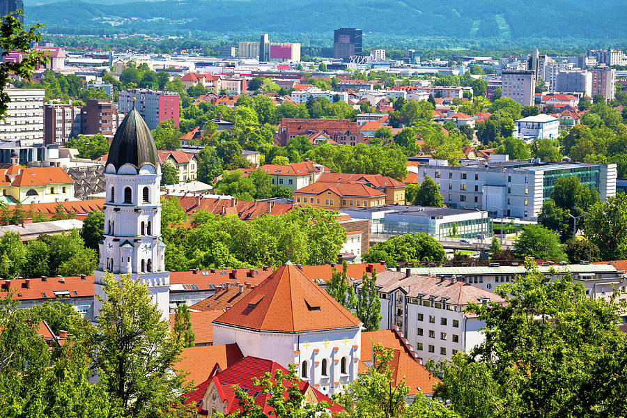City of Ljubljana architecture and green landscape Photograph by Brch Photography