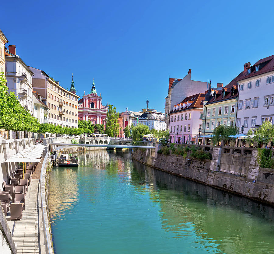 City of Ljubljana historic riverfont view Photograph by Brch ...