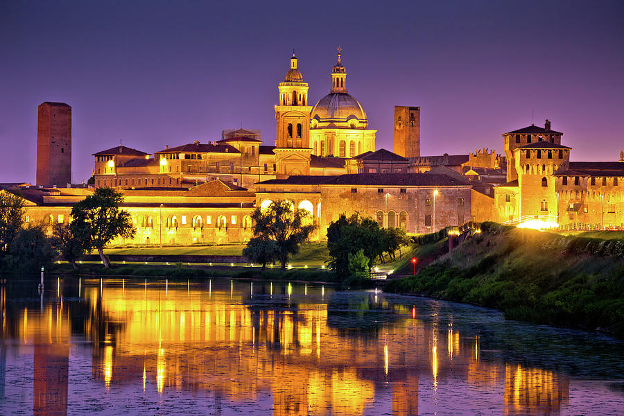 City of Mantova skyline evening view Photograph by Brch Photography