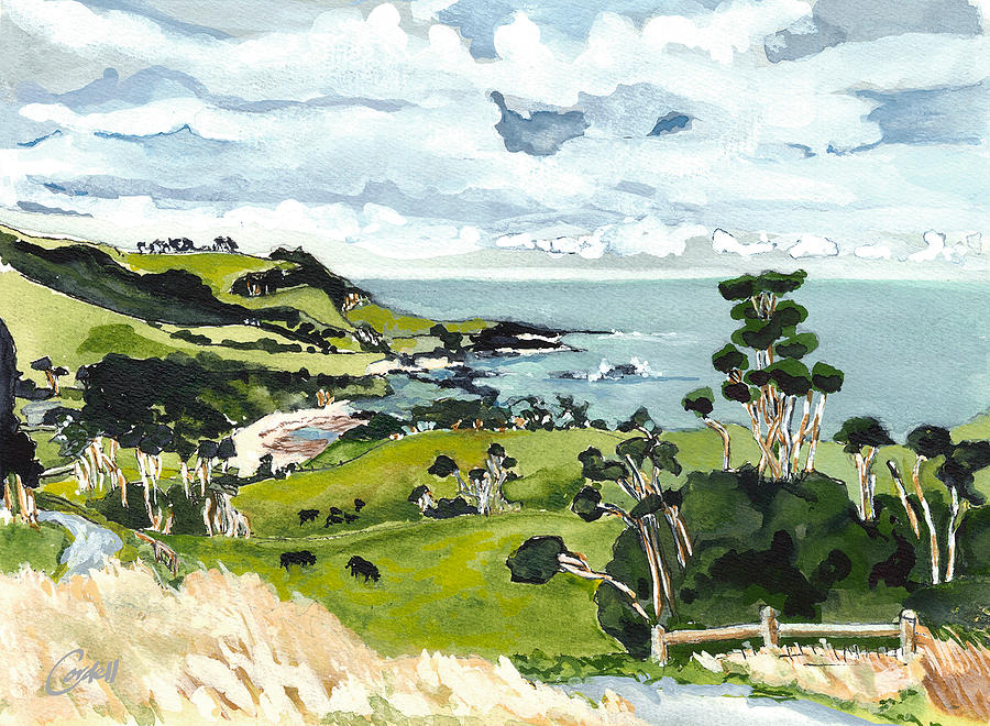 City of Melbourne Bay, King Island,  Tas Painting by Joan Cordell