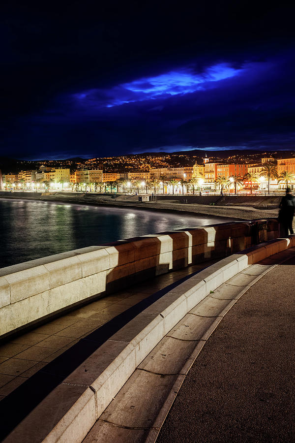 City of Nice at Night in France Photograph by Artur Bogacki