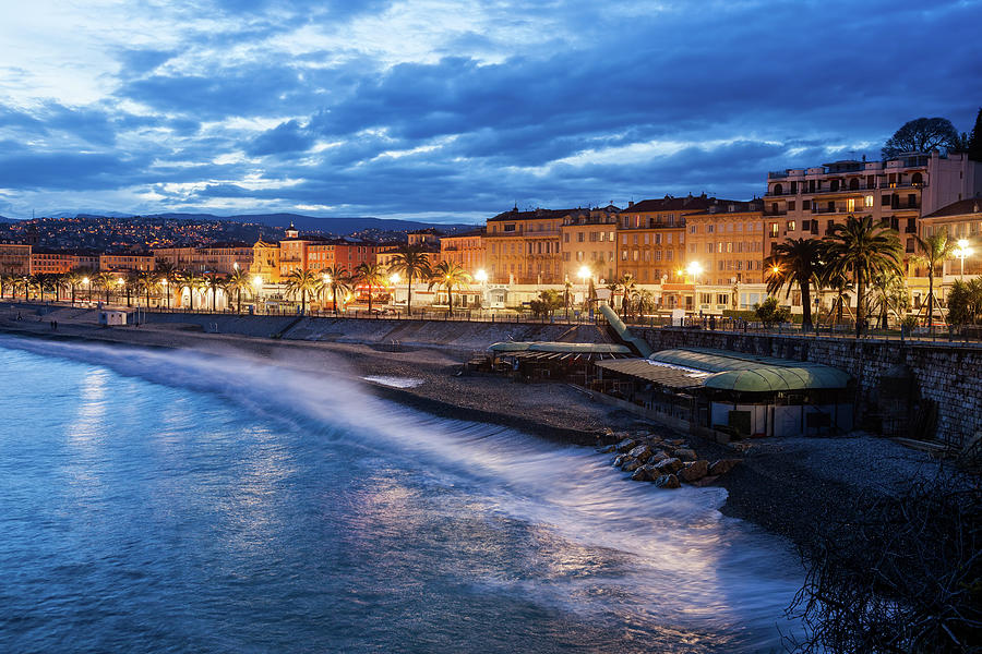 City of Nice in France at Twilight Photograph by Artur Bogacki
