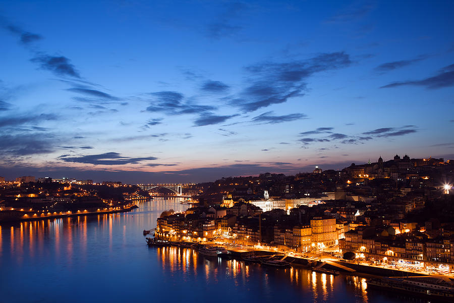 City of Porto in Portugal at Twilight Photograph by Artur Bogacki