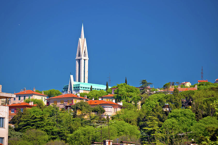 City of Rijeka hill church view Photograph by Brch Photography