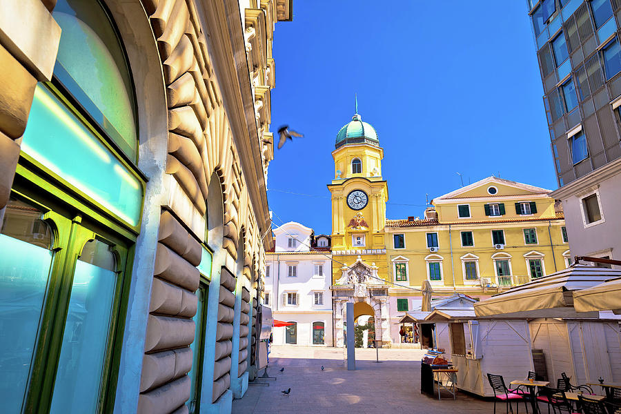 City of Rijeka main square and clock tower view Photograph by Brch Photography