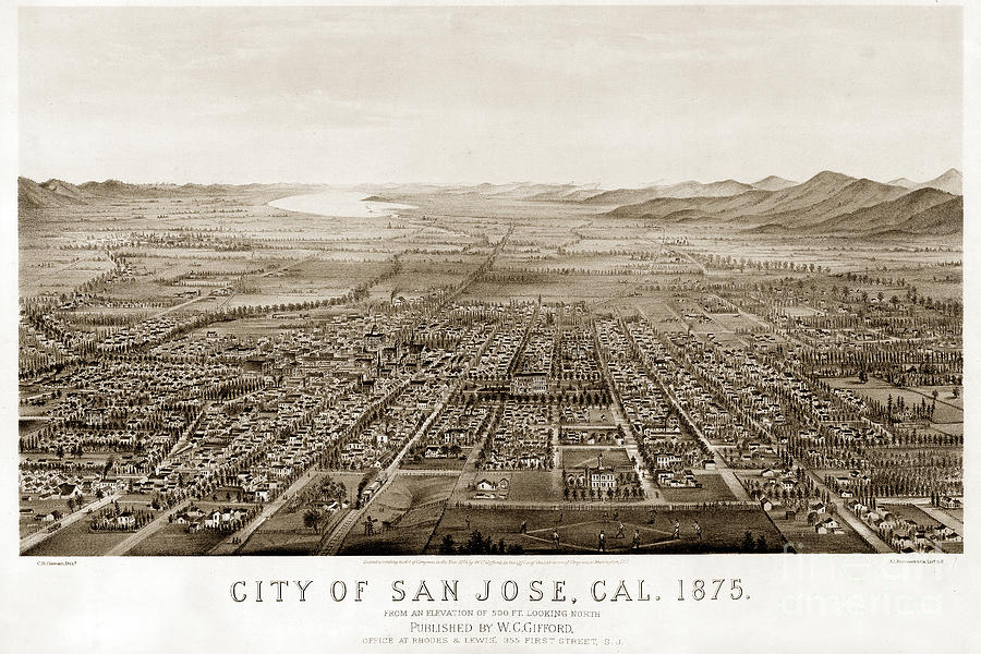 City Of San Jose County Of Santa Clara 1875 Photograph by California ...