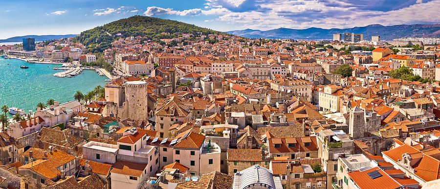 City of Split historic city core aerial view Photograph by Brch Photography