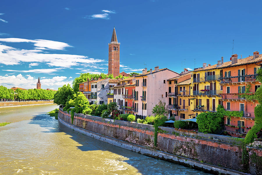 City of Verona Adige riverfront view Photograph by Brch Photography
