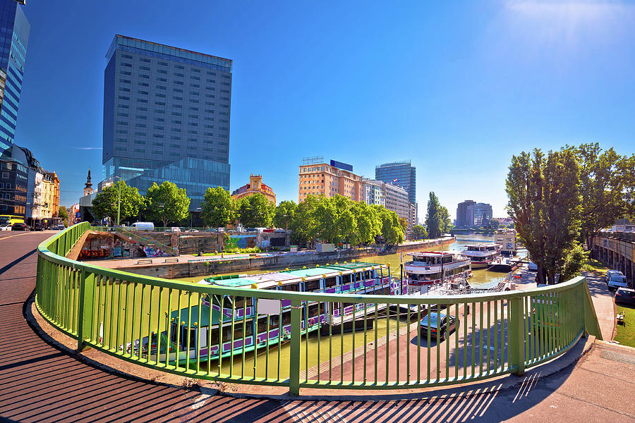 City of Vienna Dandube river waterfront view Photograph by Brch Photography