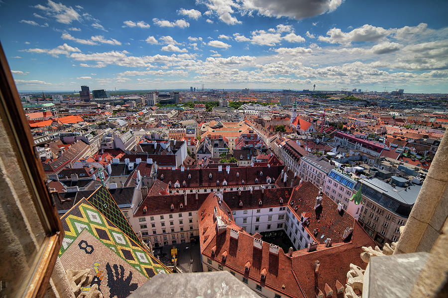 City of Vienna from St. Stephens Cathedral Photograph by Artur Bogacki