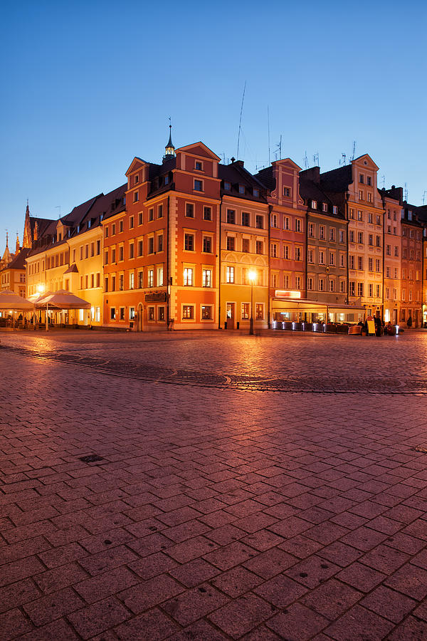 City of Wroclaw Old Town Market Square at Night Photograph by Artur Bogacki