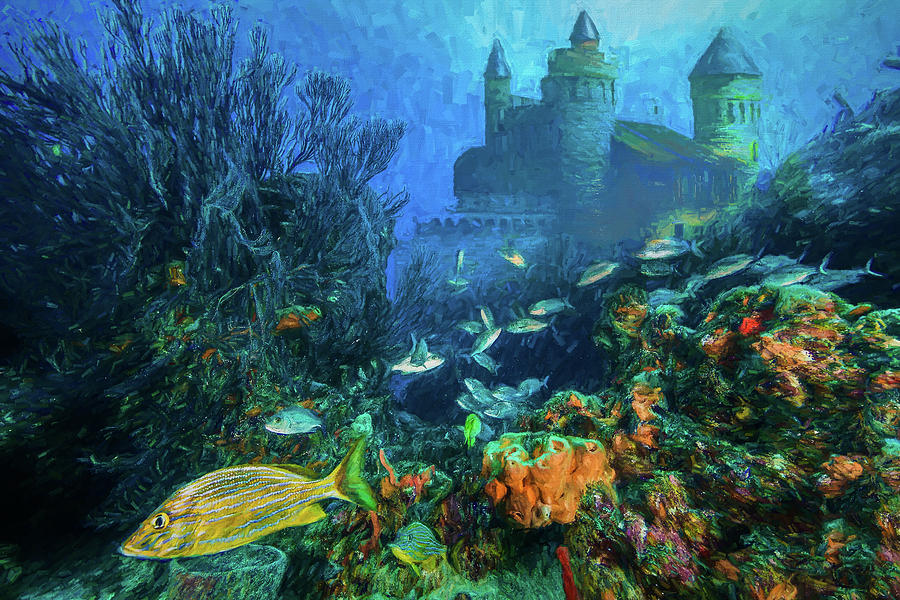 City on the Reef Oil Painting Photograph by Debra and Dave Vanderlaan